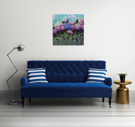 Hydrangeas Large Original Abstract Impasto Painting