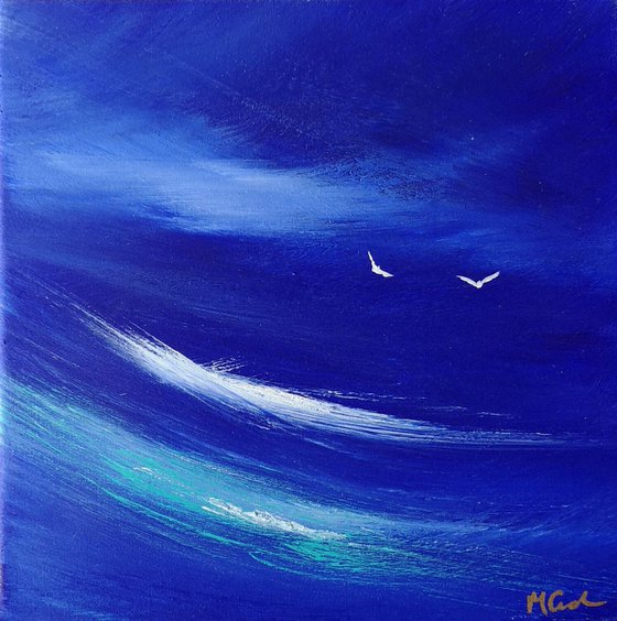 Seascape Blue 2, coast, seascape, blue, small, gorgeous