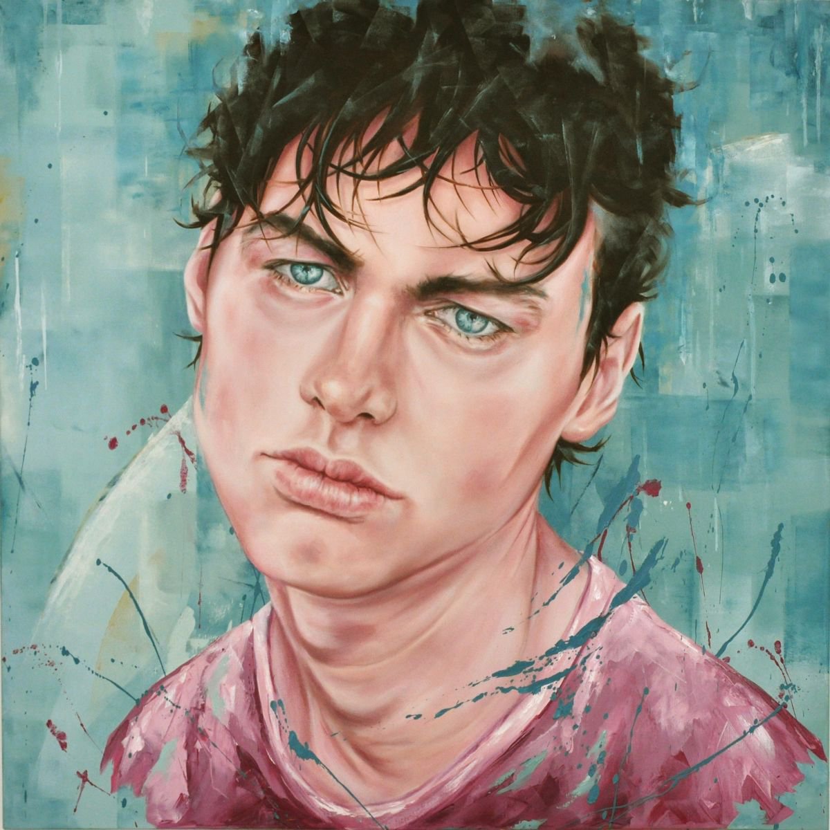 Urban And Pop Portrait Oil Painting By Mullo Art, 39 X 39", Don