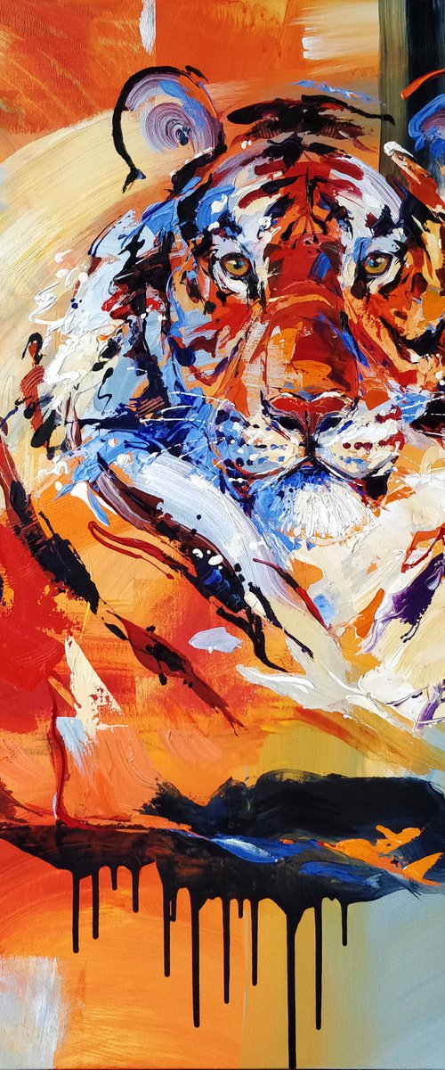 TIGER #2 | 100 x 100cm by Anna Cher