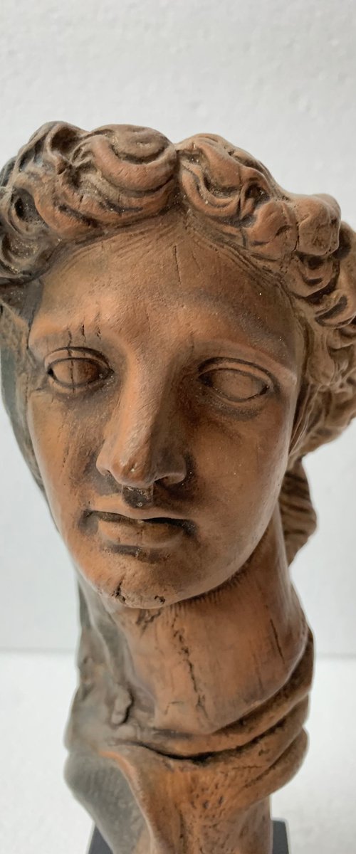 Apollo greek clay figure sculpture by Emmanouil Nanouris