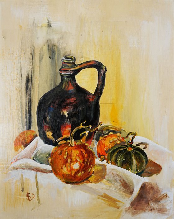 Still life with pumpkins