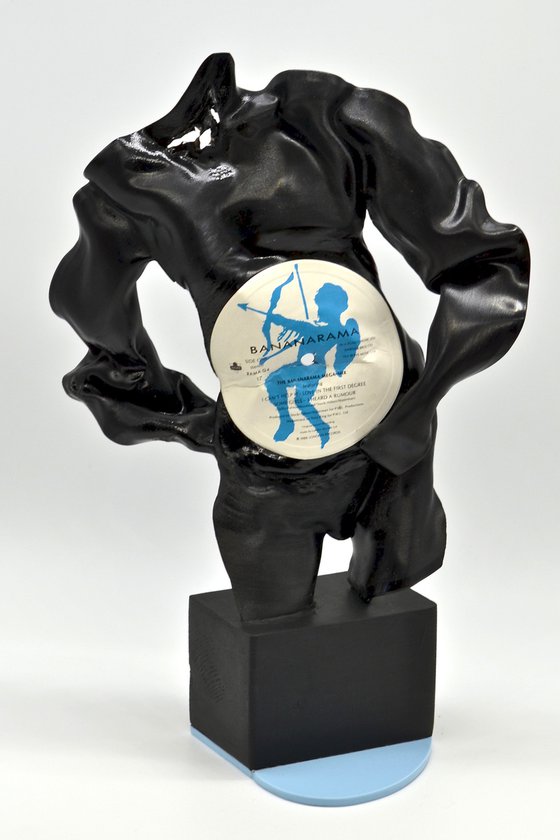 Vinyl Music Record Sculpture - "Half a Heart (male)"