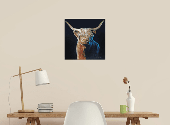 Highland cow painting, made in Scotland art