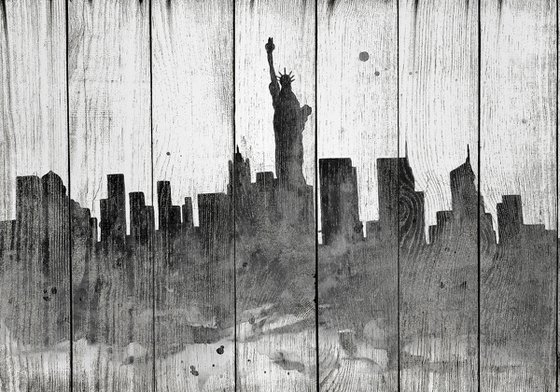 New York, wood effect