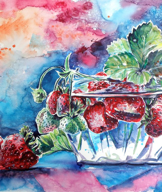Still life with strawberry