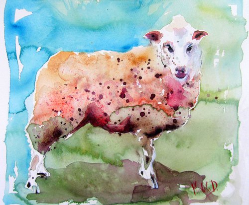 Posing Sheep by Violeta Damjanovic-Behrendt