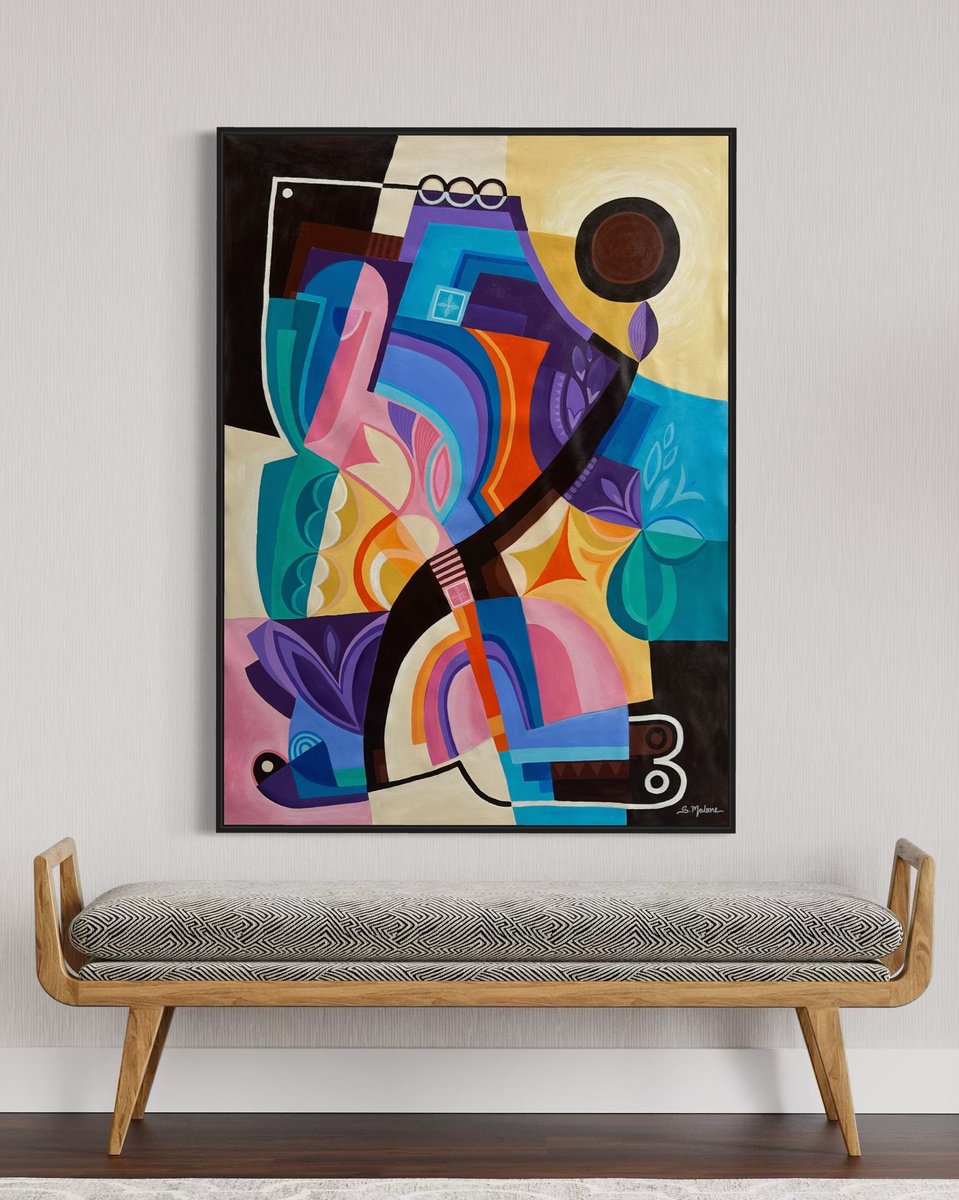 Abstract Painting By Samantha Malone, 37 X 51", Spring Dance, Original Artwork