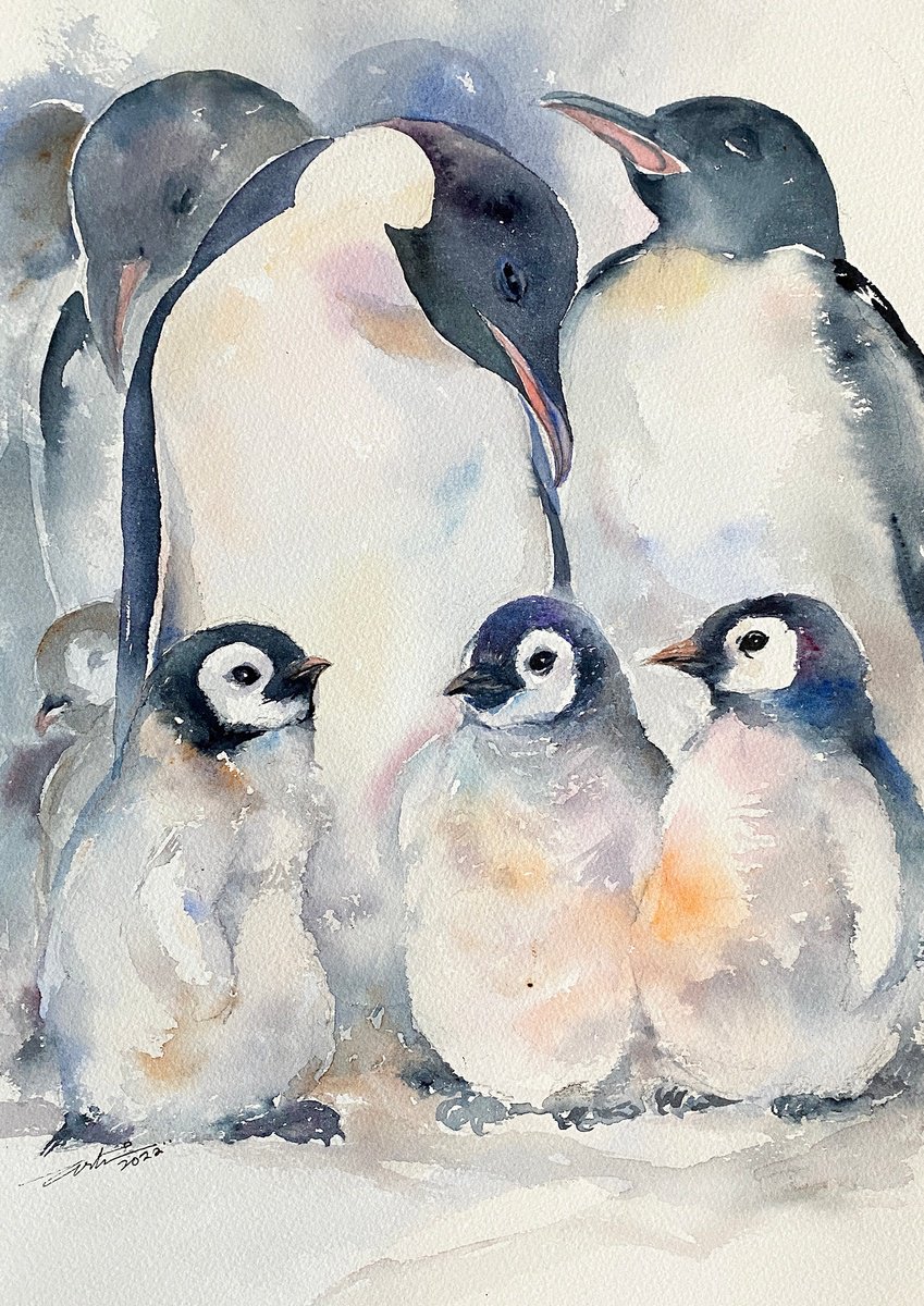 Penguin Huddle by Arti Chauhan