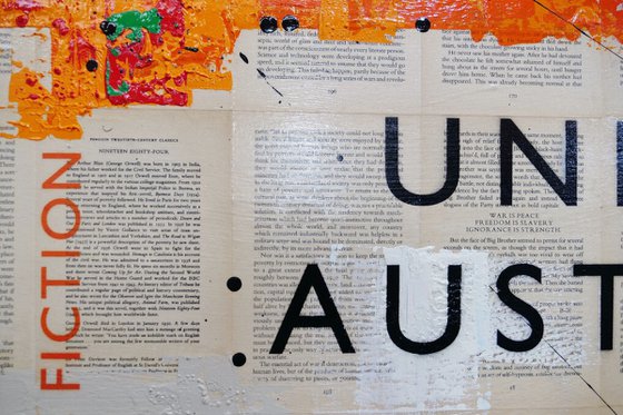 Aussie Aussie Aussie 140cm x 100cm Orange Unfuck Australia Urban Pop Art Textured