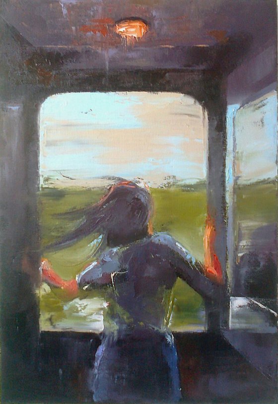 Girl figure (40x60cm, oil painting, ready to hang)