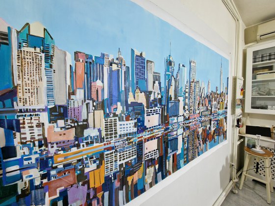 Urban Skyline Reflection New York