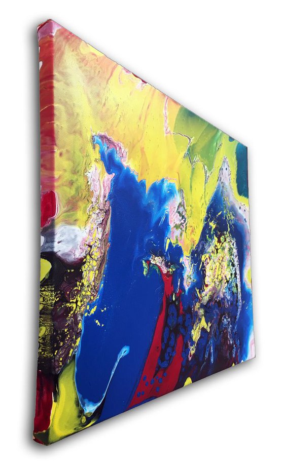 "Cold Fusion Series" - Original Triptych, Abstract PMS Acrylic Paintings Series - 56" x 20"