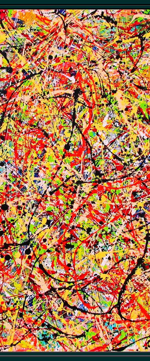 CARIBBEAN DAY,   Pollock style, framed by Tomaž Gorjanc - Tomo