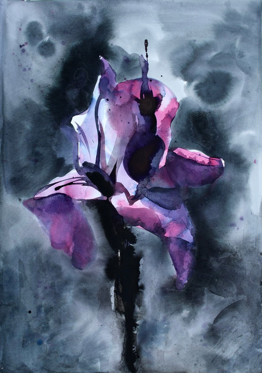 Abstract Watercolour , Iris Of Shadows By Belyaeva Oleksandra, 14 X 20, Artwork For Sale On Artfinder