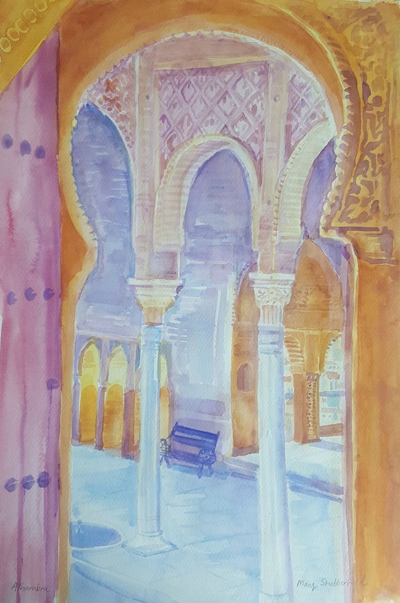 Alhambra courtyard by Mary Stubberfield