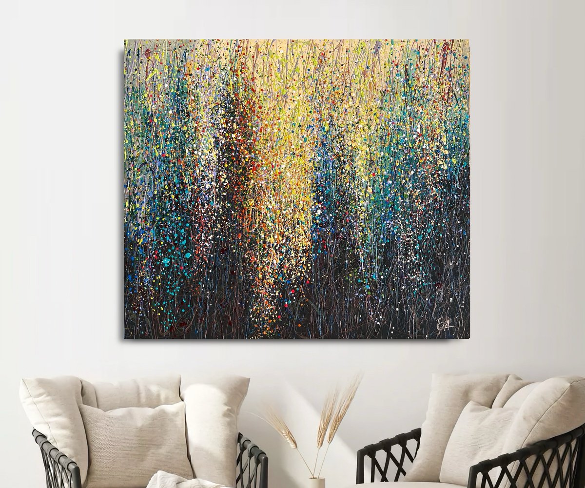  Golden Rain - Emerald By Bogdana Antoniuk, 43 X 38, Artwork For Sale On Artfinder