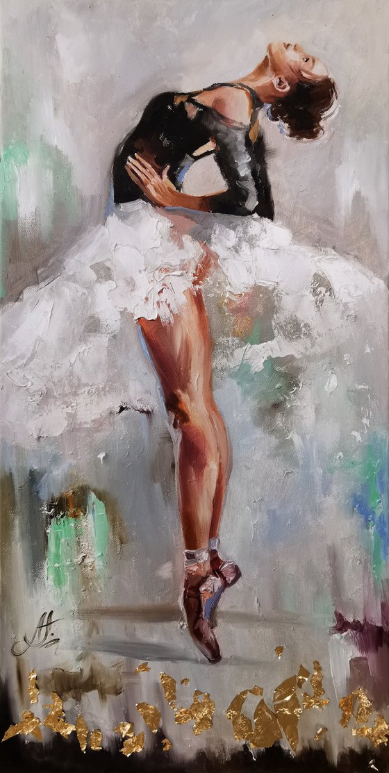 Inspired woman oil painting, Ballet dancer canvas art