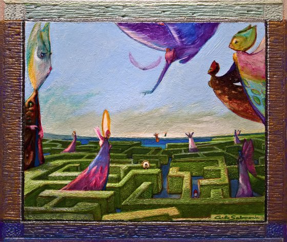 THE CONVIVIUM OF THE GUARDIAN ANGELS  - ( 32 x 38 cm - INTEGRATED FRAME )