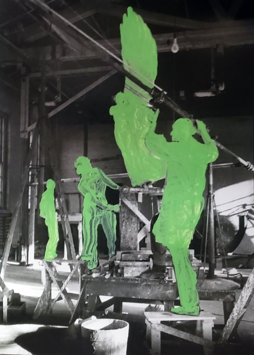 Surrealistic Portrait Acrylic Painting By Shelton Walsmith, 5 X 7", Constructing Heaven, Original Artwork