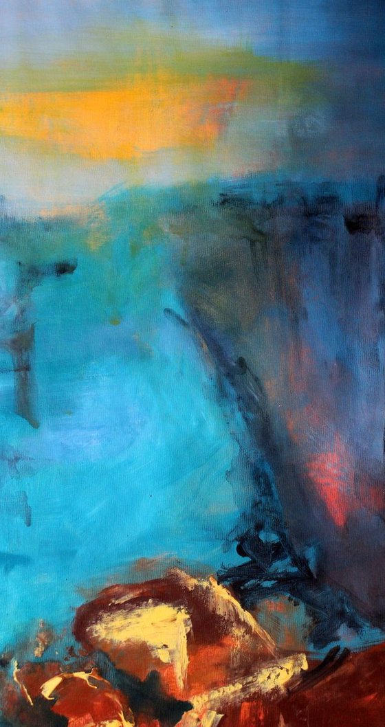 Blue Vertigo #2 - Large original abstract seascape