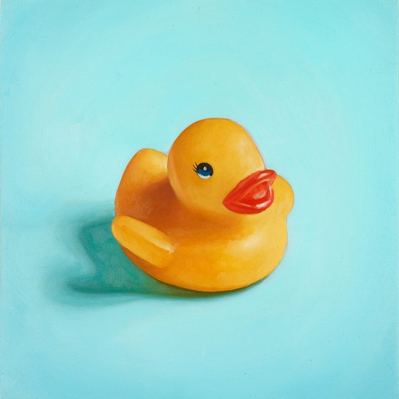 Rubber Duck on Teal