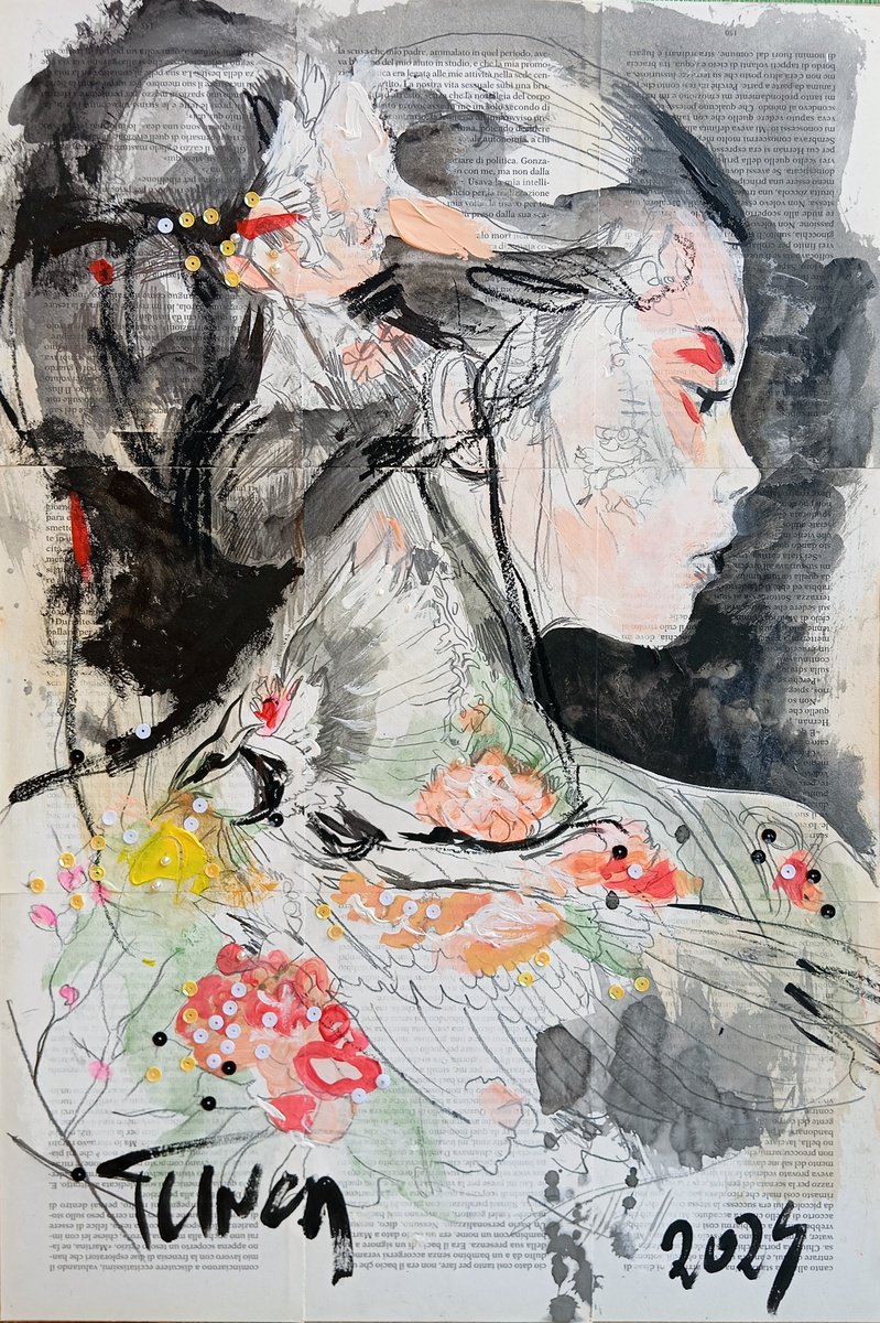 Impressionistic Portrait Painting By Catalin Ilinca, 16 X 24, L