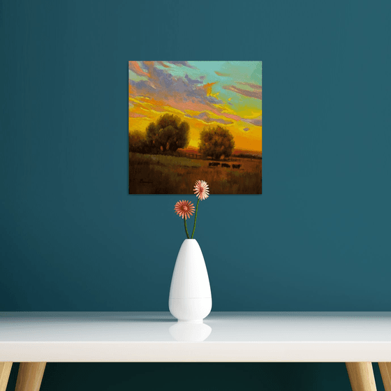 Golden Pasture at Dusk