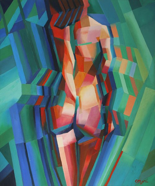 Cubistic nude 02 by Corné Akkers