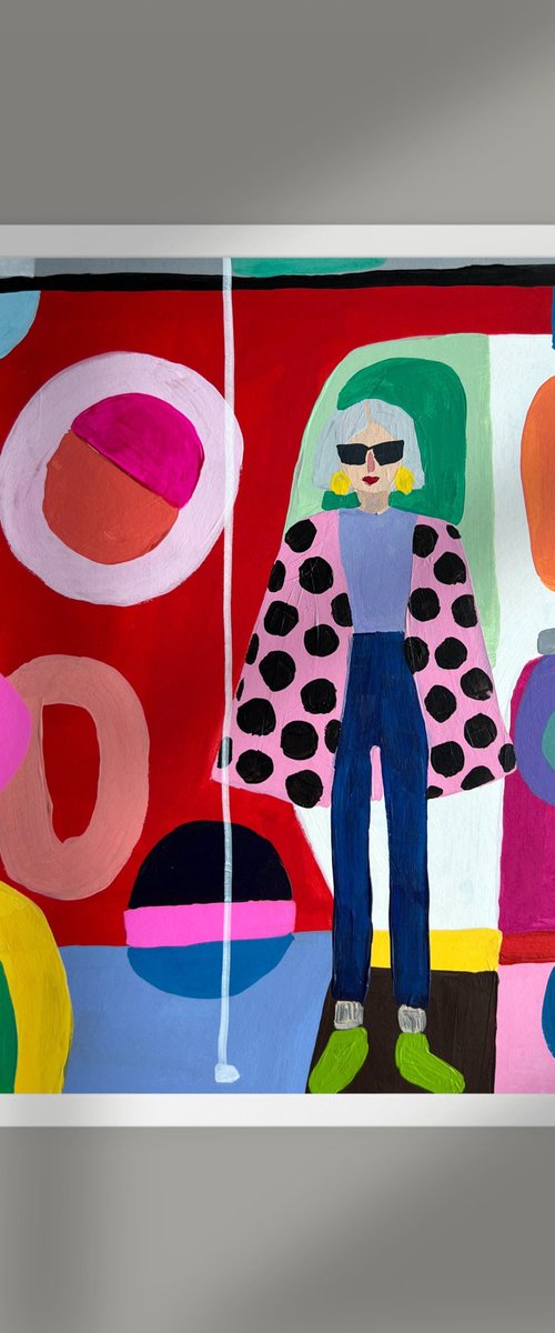 Woman in oversized jacket by Sasha Robinson