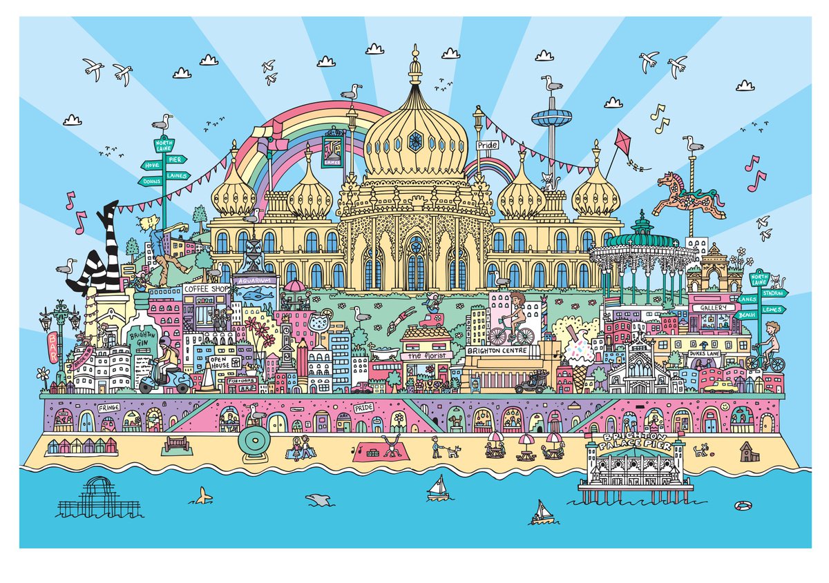 Brighton by Day Special edition (Unframed) A2 by Lauren Nickless