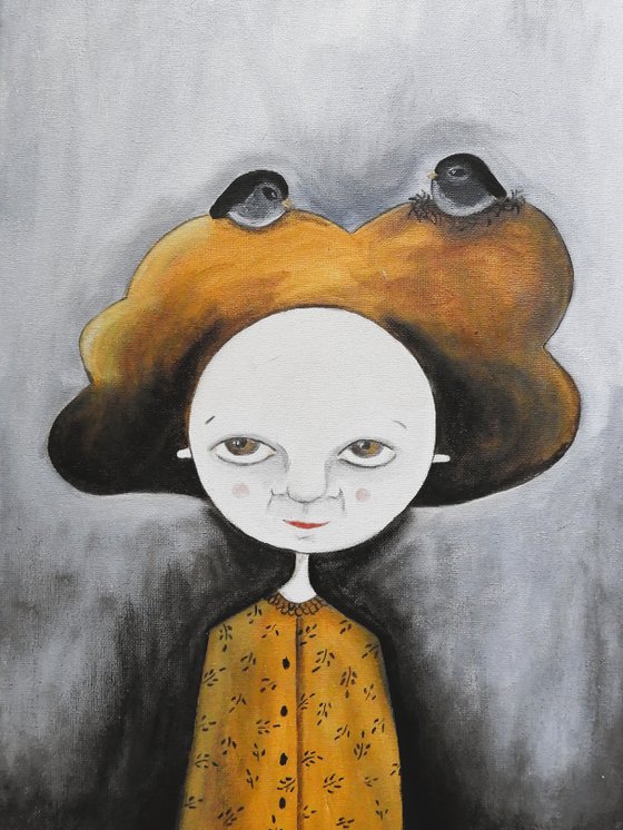 The girl and the blackbirds