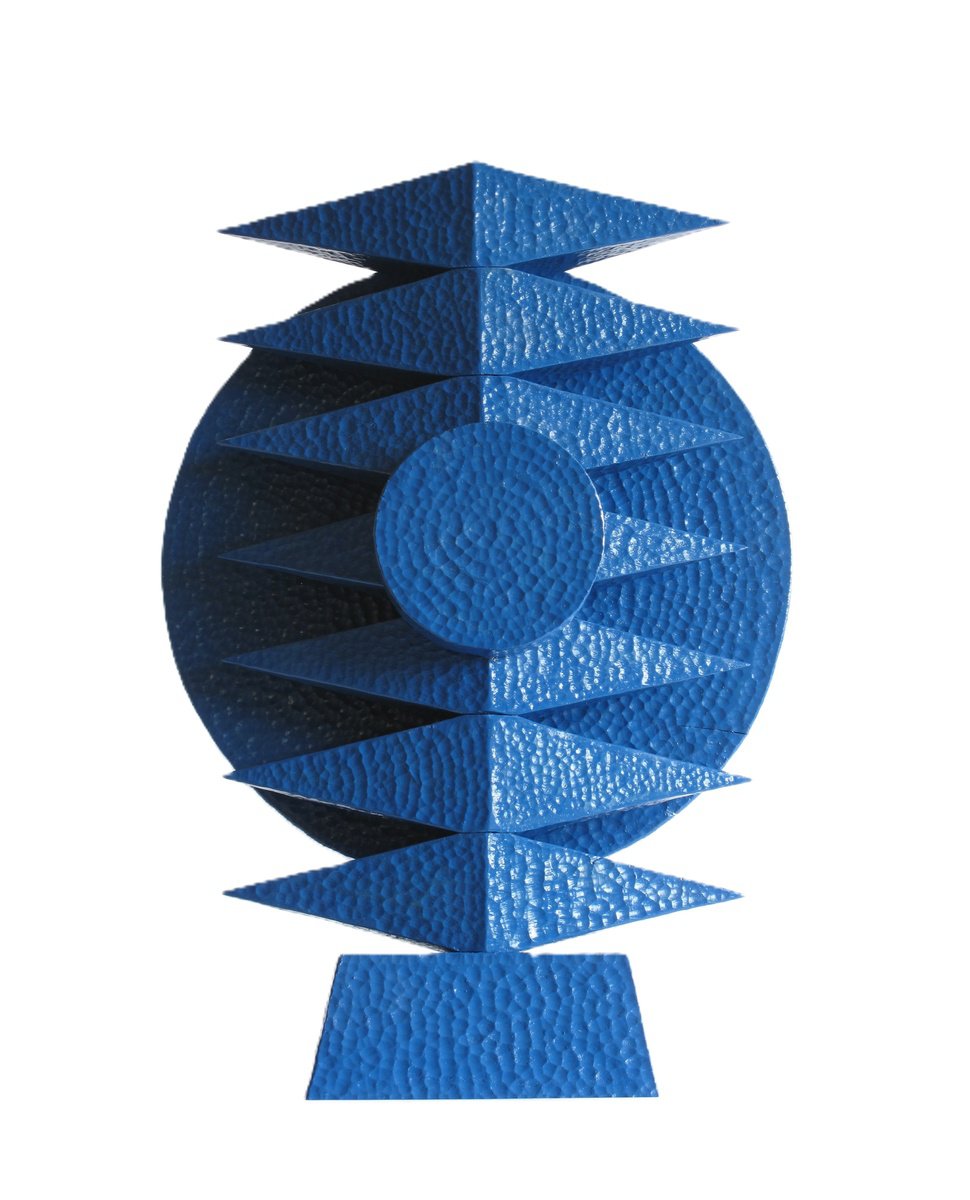 Geometric Abstract Wood Sculpture By Nikola Tsvetanov, 9 X 13", "Perception", Original Artwork