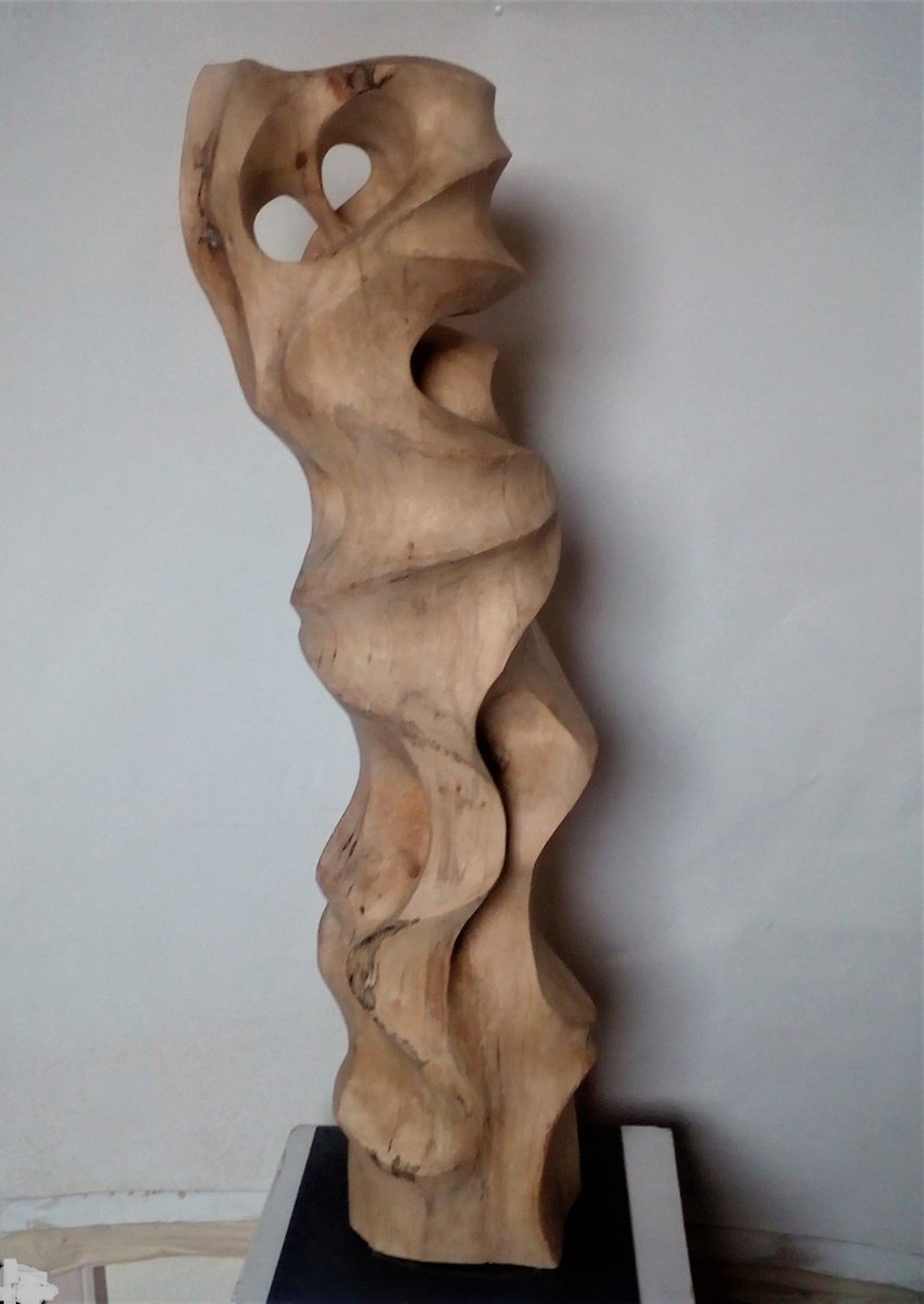 Organic Abstract Wood Sculpture By Michael Rofka, 111 X 35", In Talk, Original Artwork