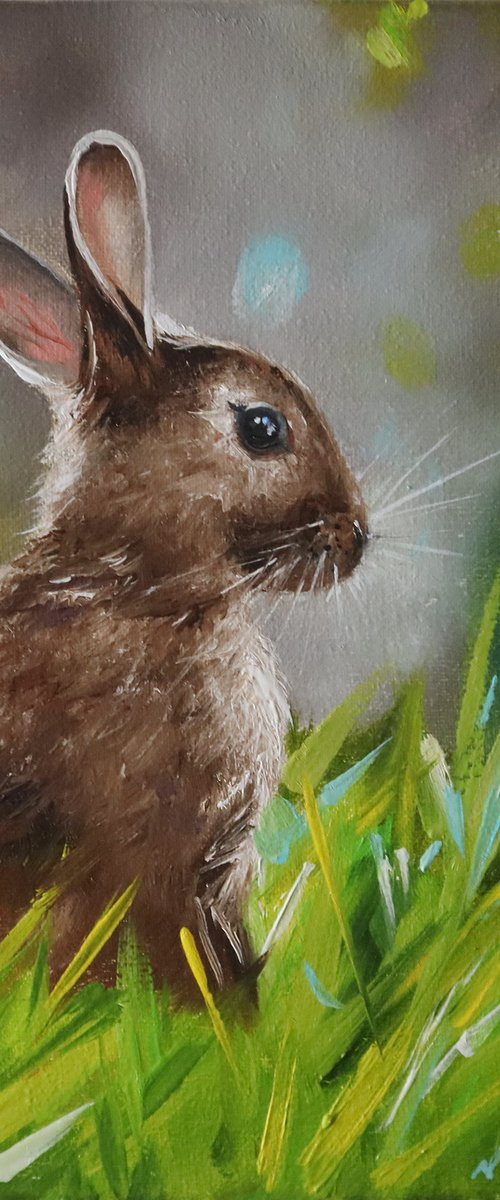 Rabbit Painting, Bunny Art by Natalia Shaykina