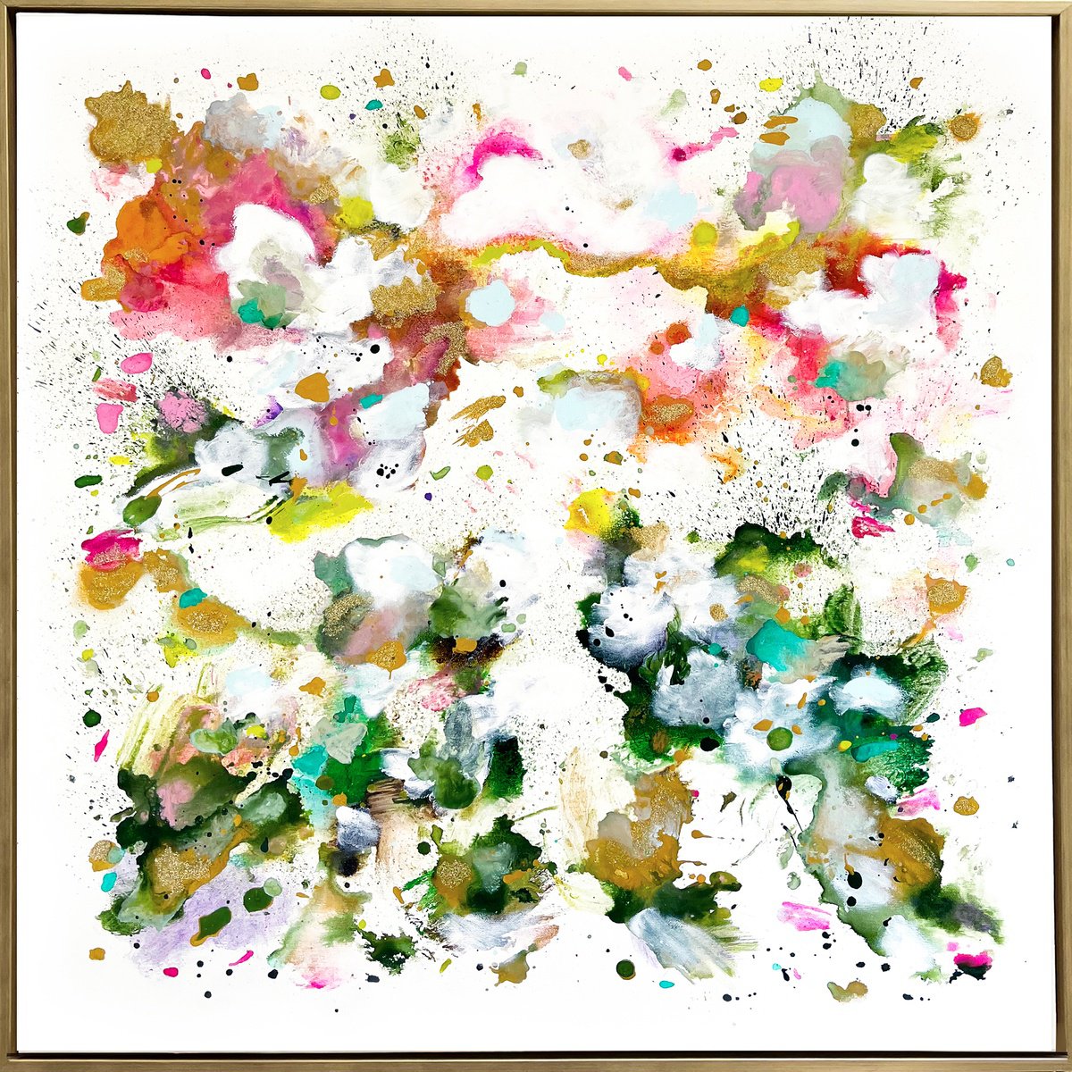 Organic Abstract Acrylic Painting By Corinne Natel, 31 X 31, Superluminal #95, Original Artwork