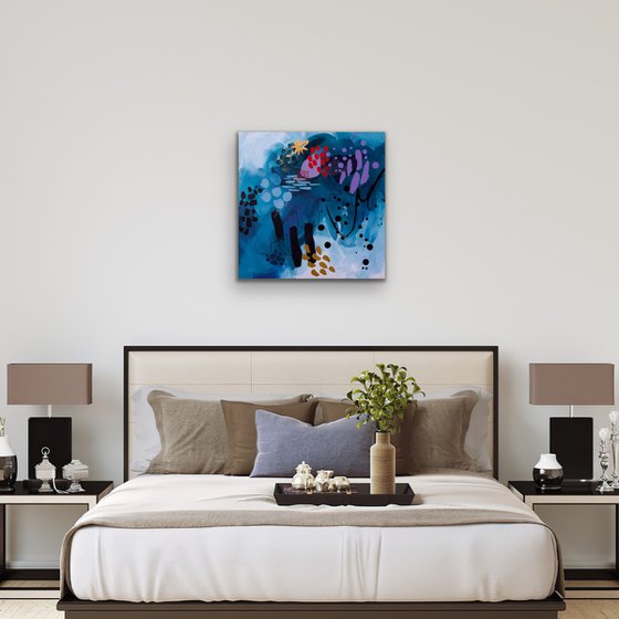 Opal Reef - Original abstract seascape on canvas - Ready to hang