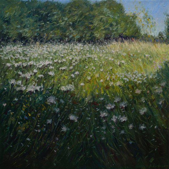 August Herbs - sunny summer landscape painting