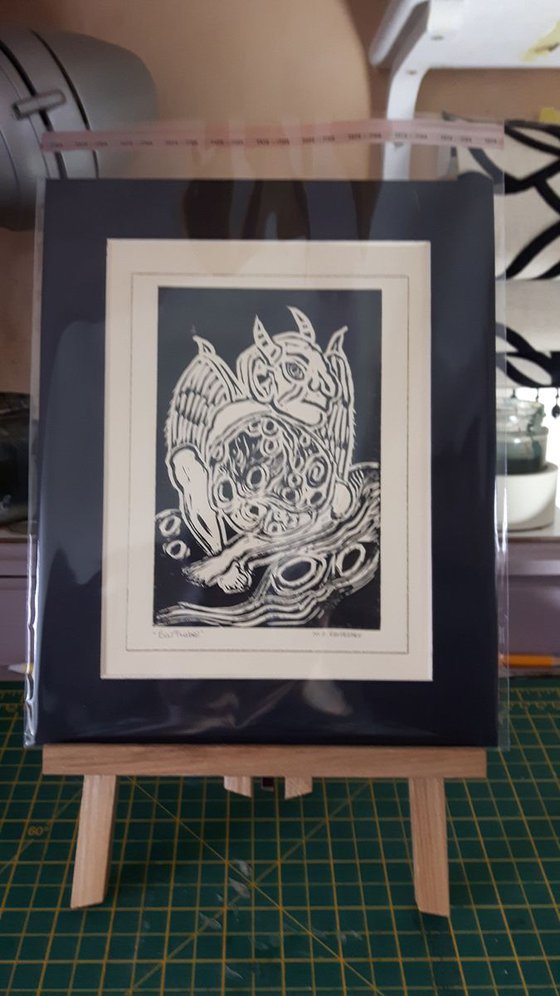 "Bartzabel" Fallen Angel/Demon - Original Lino Print