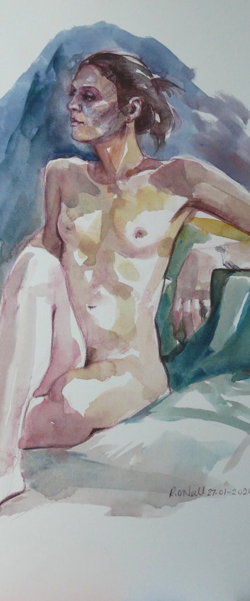 Seated female nude by Rory O’Neill