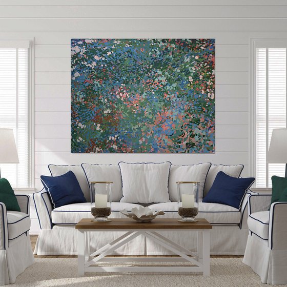 Blossoming Reflections, 48 x 60 x 1.5". New 2024.