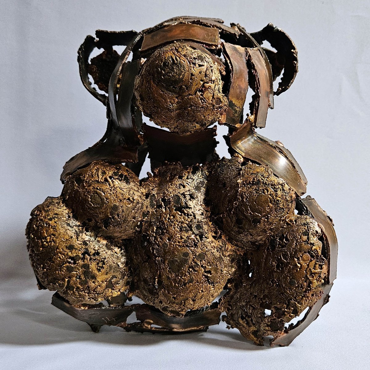 Expressive Animal Sculpture By Philippe Buil, 10 X 12", Bear Nandi, Original Artwork