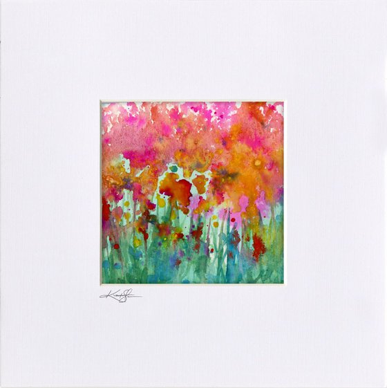 A Walk Among The Flowers 3 - Abstract painting by Kathy Morton Stanion