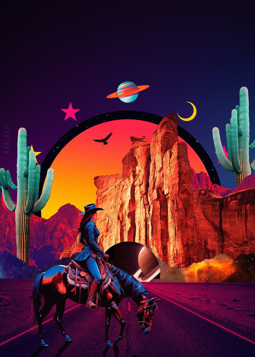 Surrealistic Landscape Giclee Print By Darius Comi, 12 X 18, Cosmic Appalachian Radio, Original Artwork