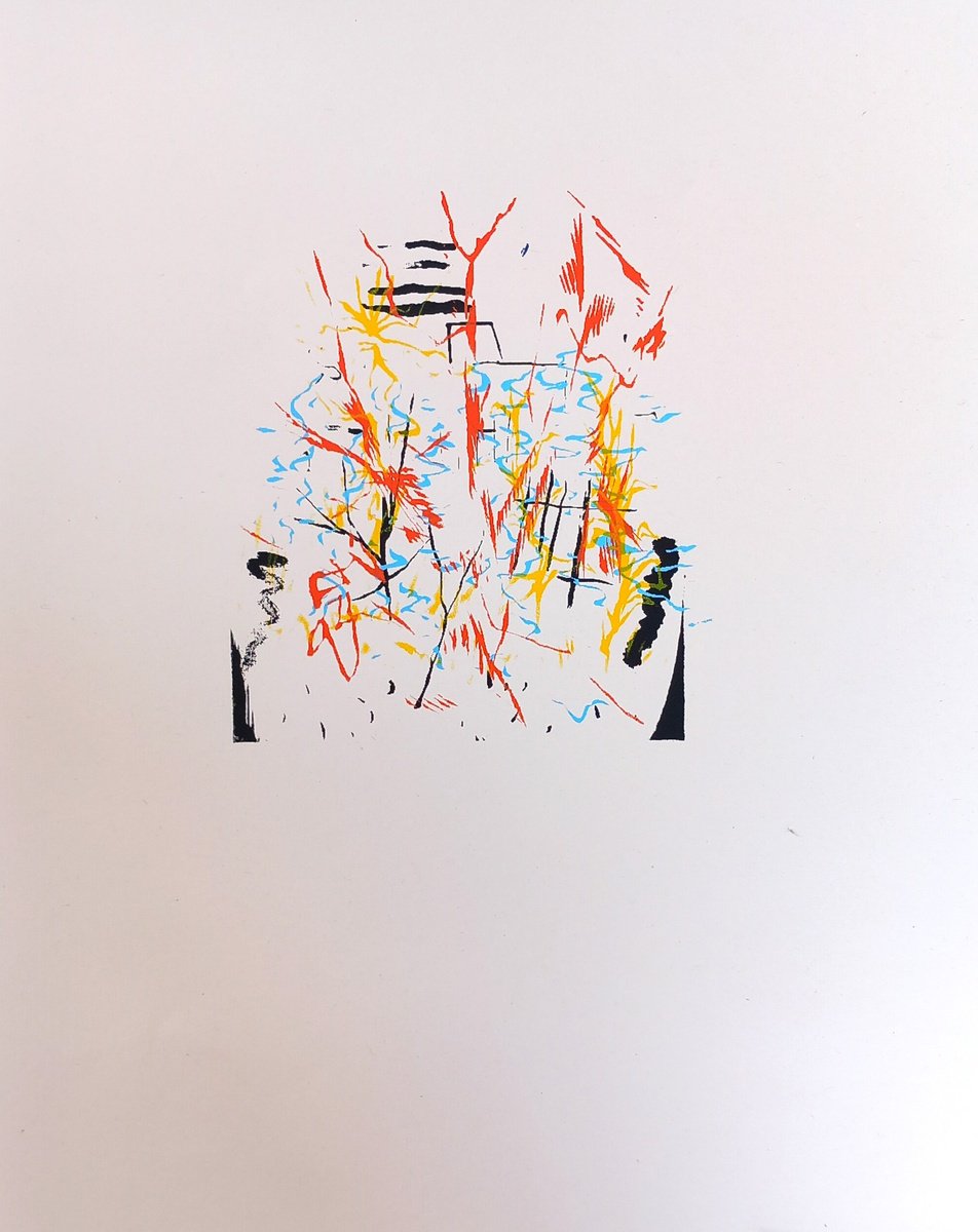 Organic Landscape Screenprint By Adam Grose Ma Pgce, 12 X 14, Reflection, Original Artwork