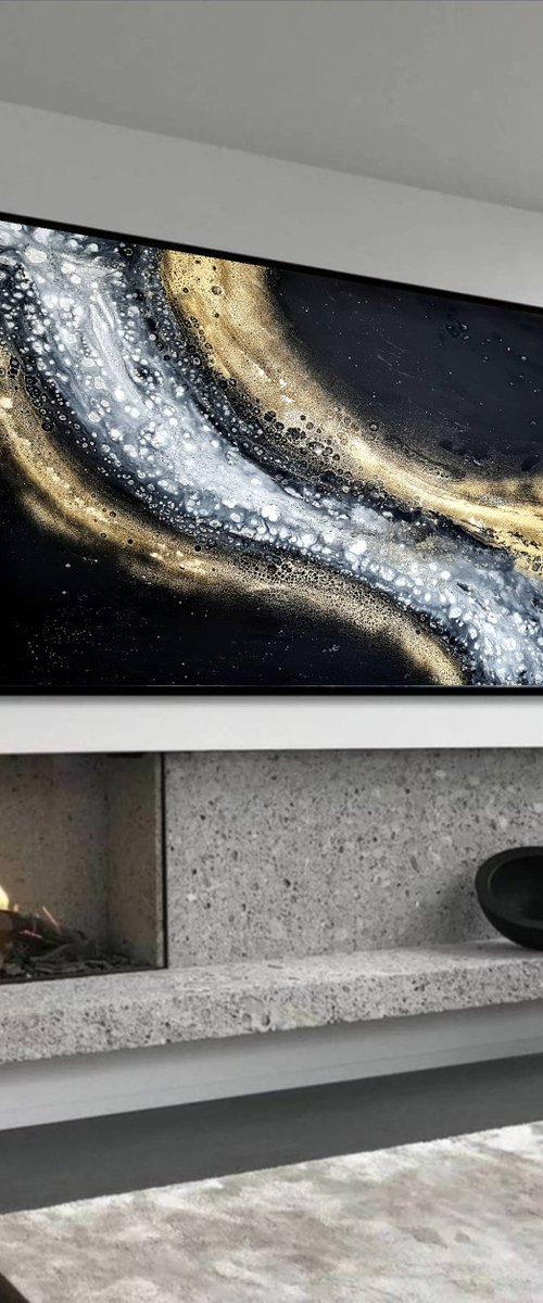 "Light in the dark" extra large abstract (100x150cm) by Eleni Denart