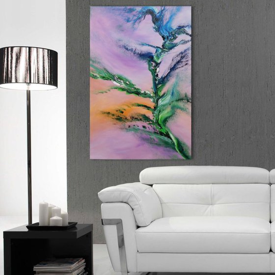 Tree of truth - 60x90 cm, Original abstract painting, oil on canvas