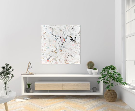 White abstract painting SJ411