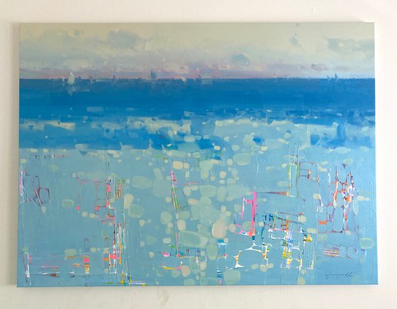 Ocean, Original oil painting, Handmade artwork, One of a kind