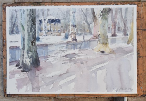 Park in the snow (Zrinjevac)